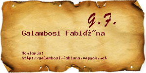 Galambosi Fabiána névjegykártya